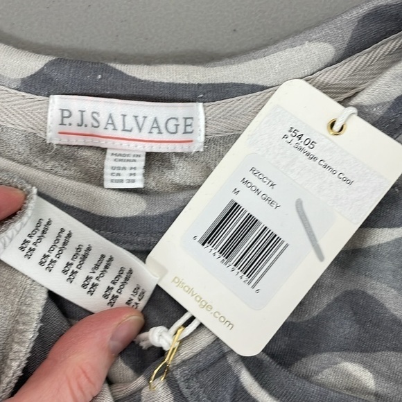 PJ Salvage Pajama Tank Womens Medium Moon Grey NWT Camo Cool Sleeveless Top - Picture 12 of 14